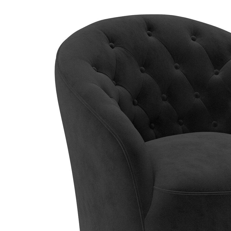 Poltrona a botte SEYNAR moderna girevole a 360 gradi, rivestita in velluto, con schienale trapuntato a bottoni, set da 2