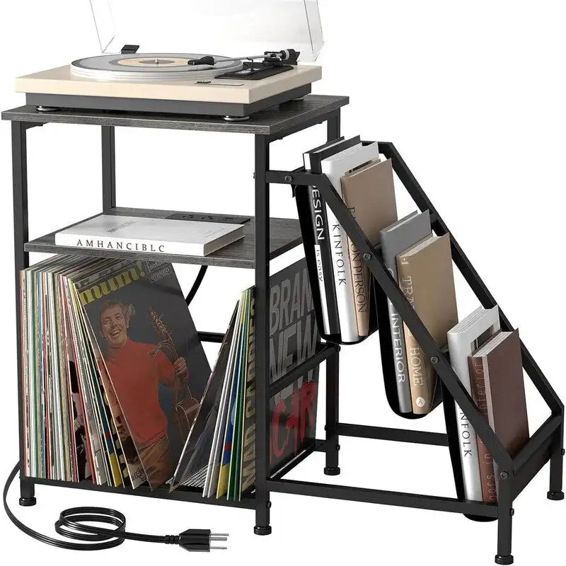 Mobiletto per giradischi con stazione di ricarica