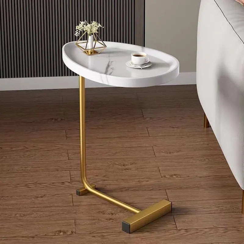 Tavolino laterale a C composto da 2 pezzi, tavolino da caffè, tavolino da divano piccolo
