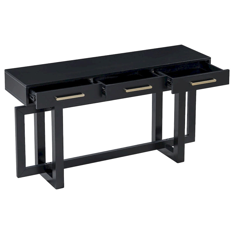Elegante Consolle con Tre Cassetti, Tavolo da Ingresso Extra Lungo per Ingresso, Corridoio, Soggiorno, Atrio
