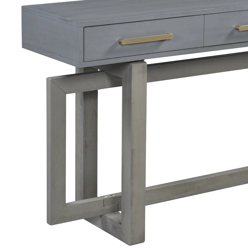 Elegante Consolle con Tre Cassetti, Tavolo da Ingresso Extra Lungo per Ingresso, Corridoio, Soggiorno, Atrio