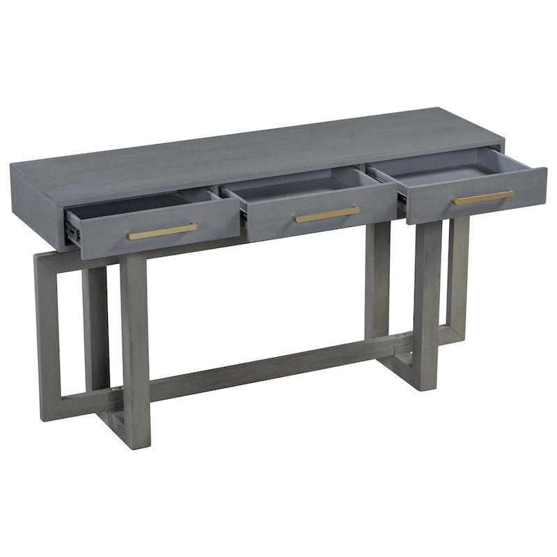 Elegante Consolle con Tre Cassetti, Tavolo da Ingresso Extra Lungo per Ingresso, Corridoio, Soggiorno, Atrio