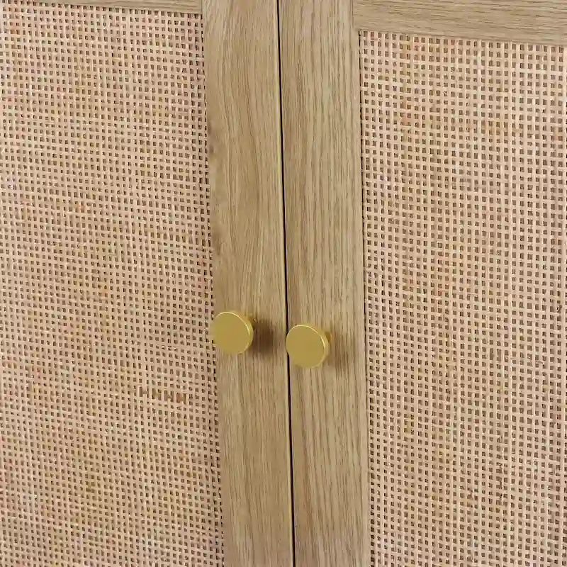 Anmytek Madia moderna a 2 ante in rattan Mobiletto contenitore da cucina per soggiorno