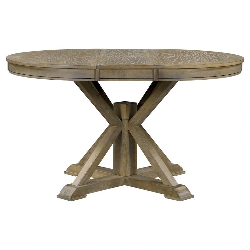 Retro Functional Extendable Dining Table with a 12 Leaf