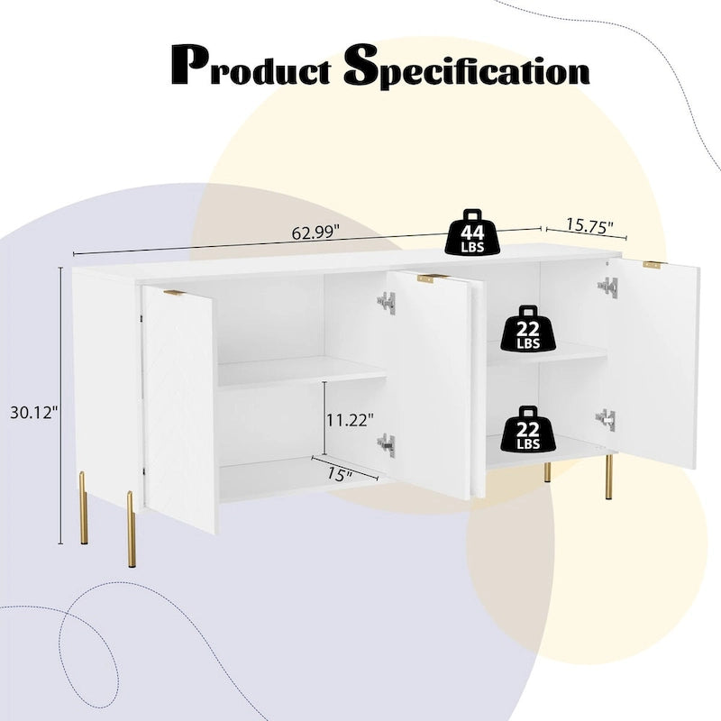 Madia buffet a quattro ante Mid-Century