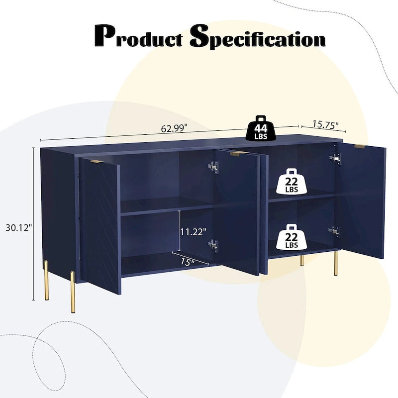 Madia buffet a quattro ante Mid-Century