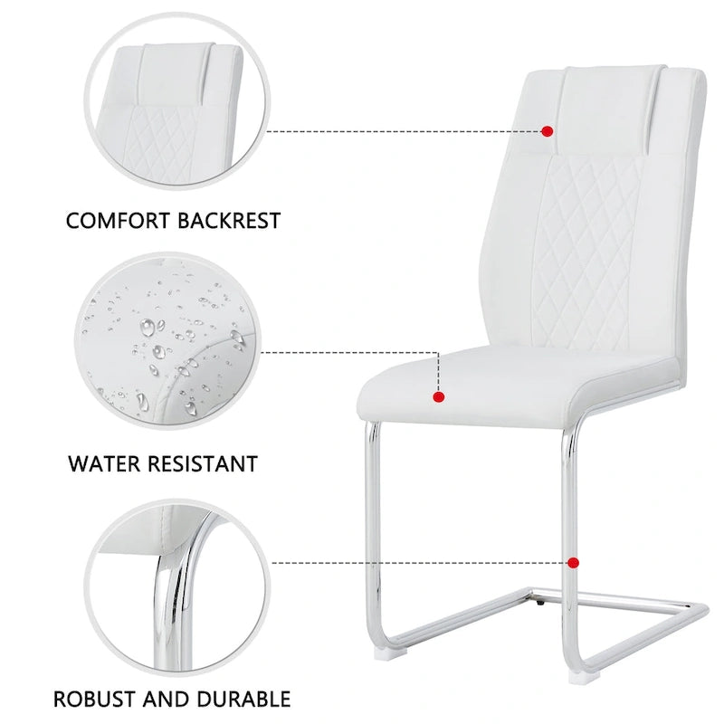 Set di 6 sedie da pranzo moderne con sedili imbottiti in pelle sintetica