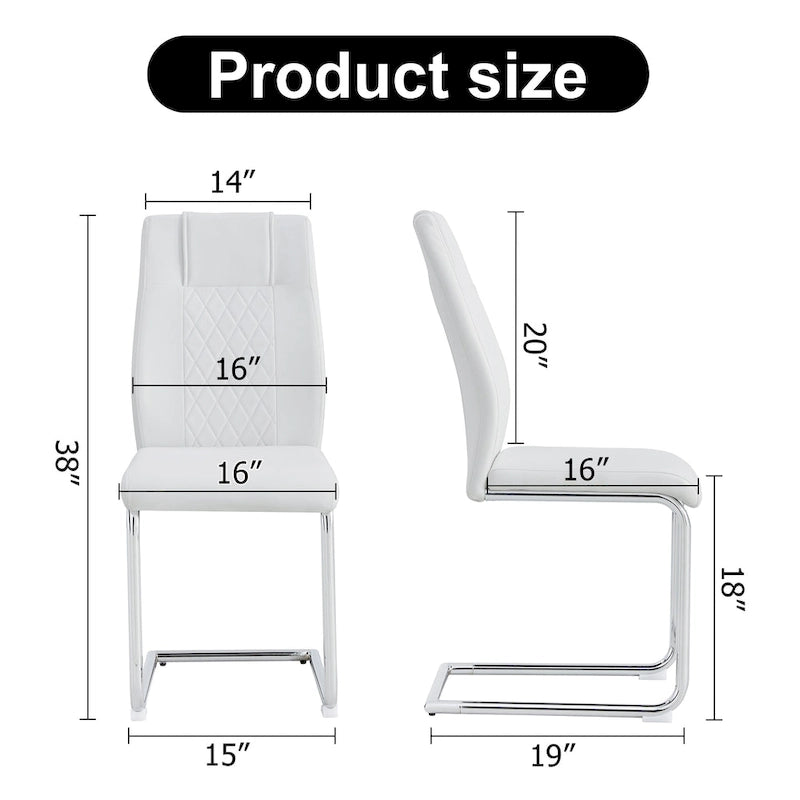 Set di 6 sedie da pranzo moderne con sedili imbottiti in pelle sintetica