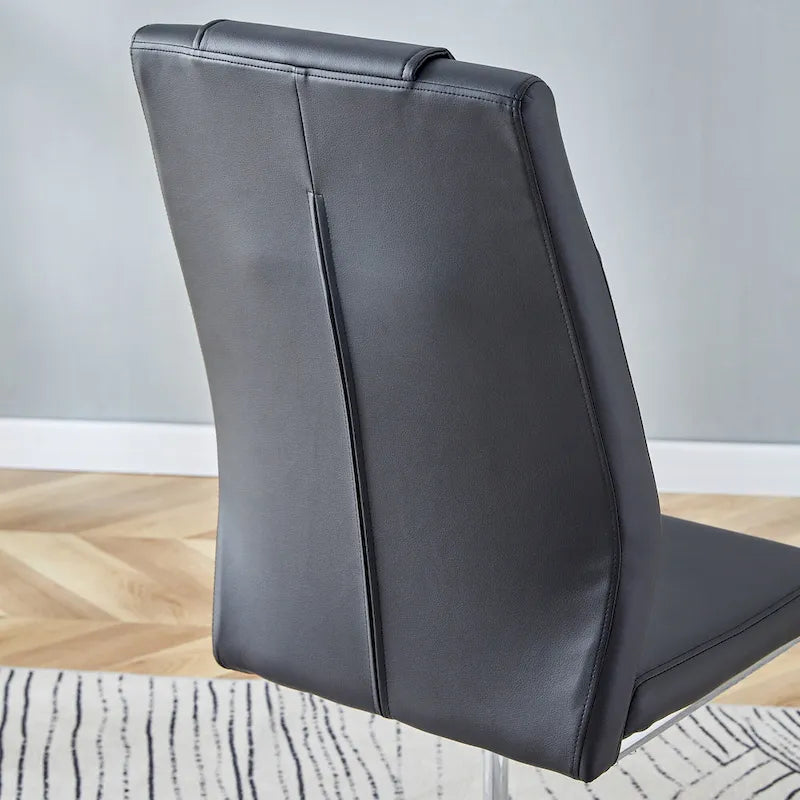 Set di 6 sedie da pranzo moderne con sedili imbottiti in pelle sintetica