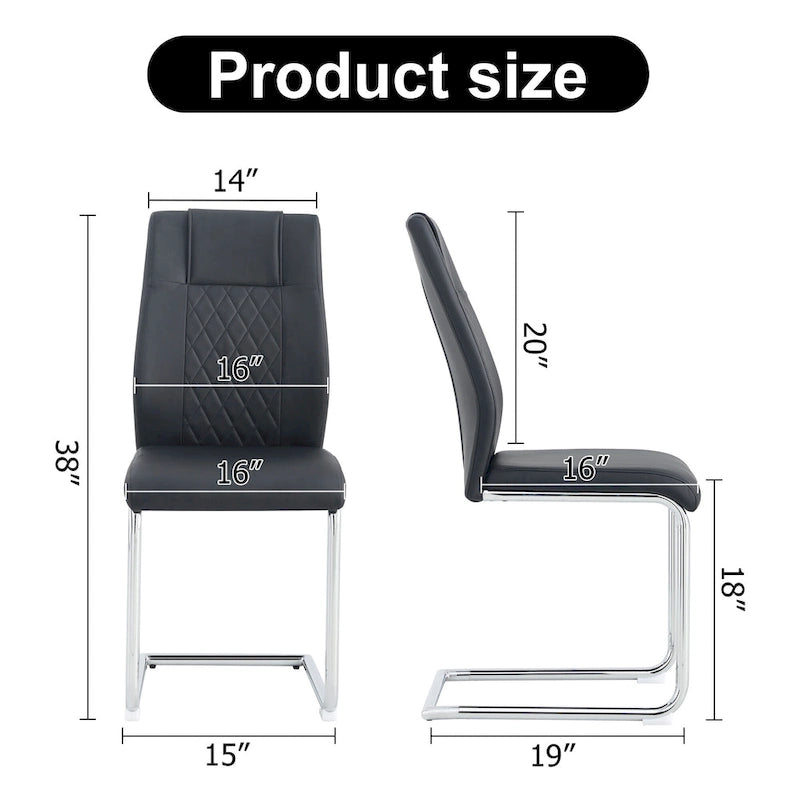 Set di 6 sedie da pranzo moderne con sedili imbottiti in pelle sintetica
