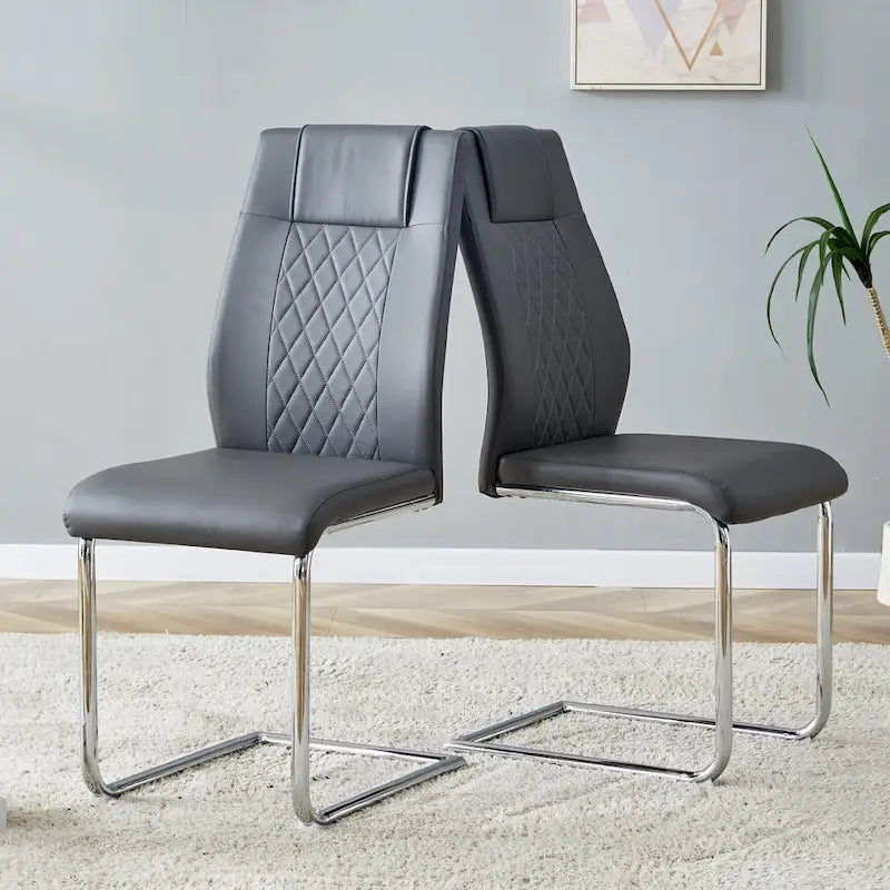 Set di 6 sedie da pranzo moderne con sedili imbottiti in pelle sintetica