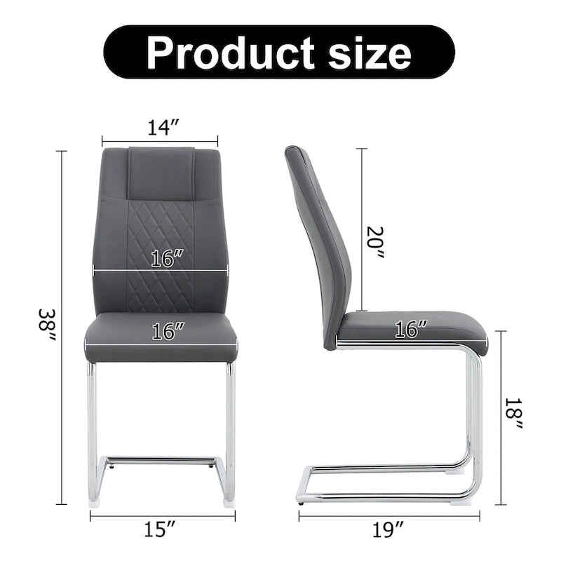Set di 6 sedie da pranzo moderne con sedili imbottiti in pelle sintetica