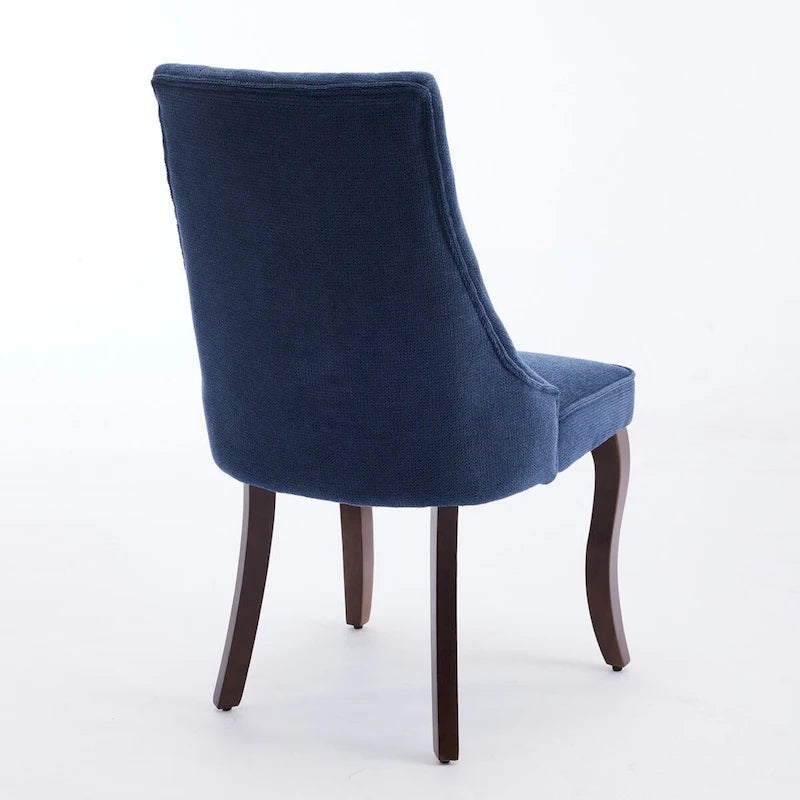 Rayon Cloth Flocking Linen Dining Chairs Channel Kitchen Dinner Chair Comfy Fabric Upholstered Accent Chair,Set of 2