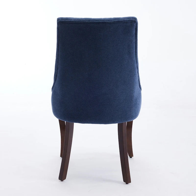 Rayon Cloth Flocking Linen Dining Chairs Channel Kitchen Dinner Chair Comfy Fabric Upholstered Accent Chair,Set of 2
