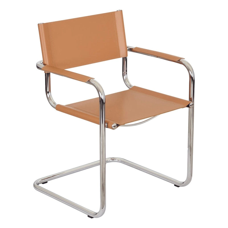Poltrona a sbalzo Breuer Chair Company Mart Stam con telaio cromato (vari colori in pelle rigenerata)
