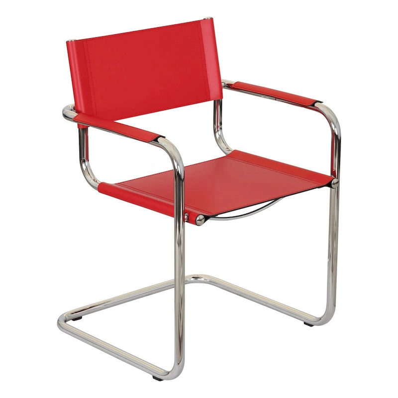 Poltrona a sbalzo Breuer Chair Company Mart Stam con telaio cromato (vari colori in pelle rigenerata)