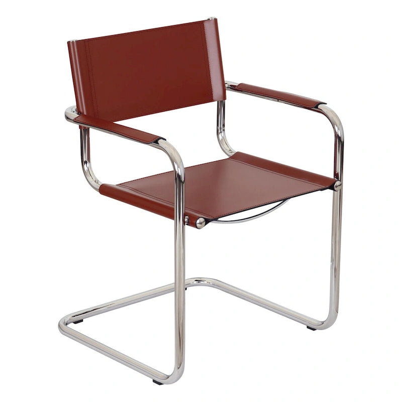 Poltrona a sbalzo Breuer Chair Company Mart Stam con telaio cromato (vari colori in pelle rigenerata)