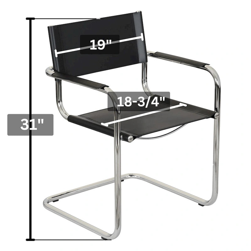 Poltrona a sbalzo Breuer Chair Company Mart Stam con telaio cromato (vari colori in pelle rigenerata)