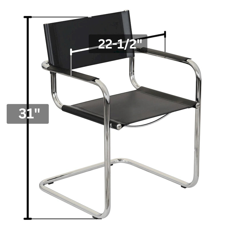 Poltrona a sbalzo Breuer Chair Company Mart Stam con telaio cromato (vari colori in pelle rigenerata)