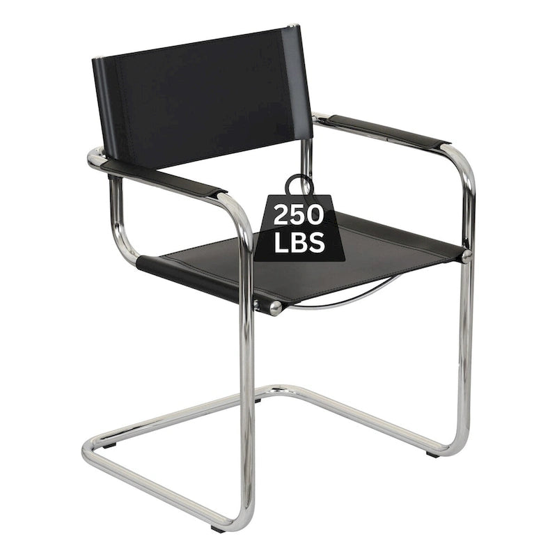 Poltrona a sbalzo Breuer Chair Company Mart Stam con telaio cromato (vari colori in pelle rigenerata)