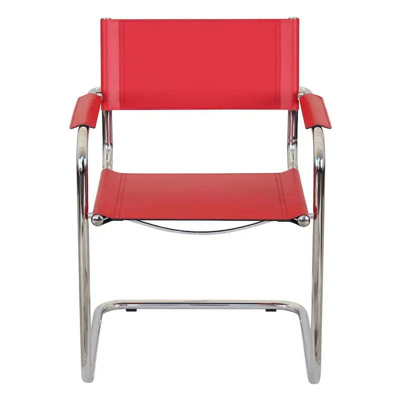 Poltrona a sbalzo Breuer Chair Company Mart Stam con telaio cromato (vari colori in pelle rigenerata)