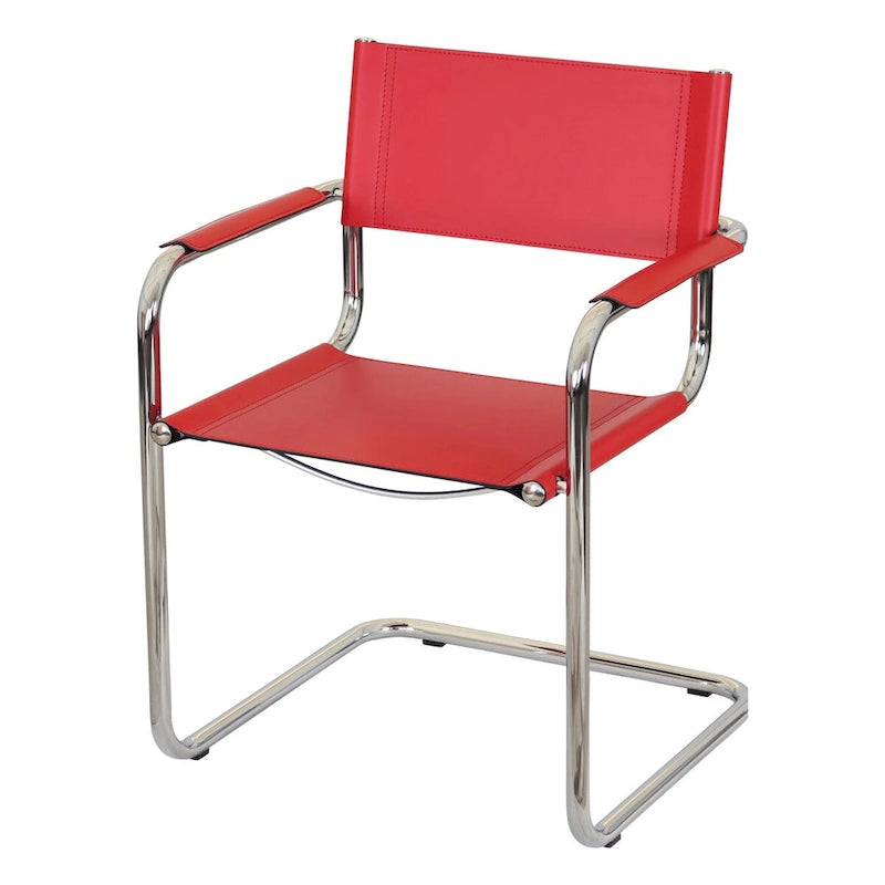 Poltrona a sbalzo Breuer Chair Company Mart Stam con telaio cromato (vari colori in pelle rigenerata)