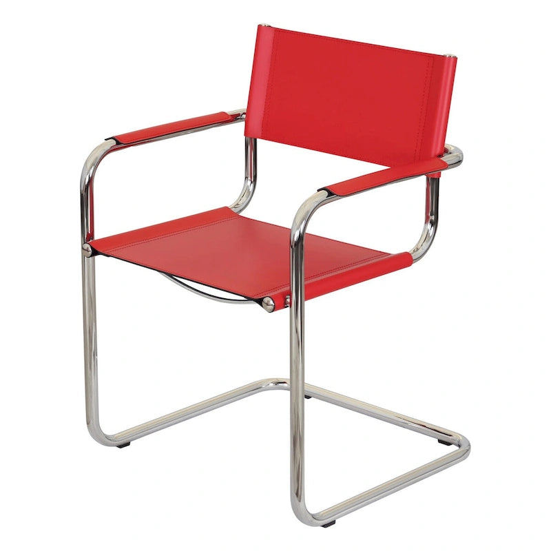 Poltrona a sbalzo Breuer Chair Company Mart Stam con telaio cromato (vari colori in pelle rigenerata)
