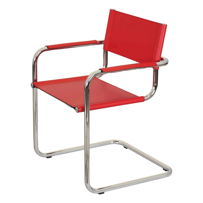 Poltrona a sbalzo Breuer Chair Company Mart Stam con telaio cromato (vari colori in pelle rigenerata)