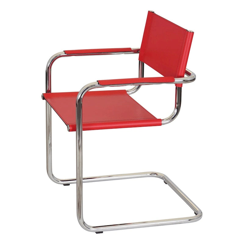 Poltrona a sbalzo Breuer Chair Company Mart Stam con telaio cromato (vari colori in pelle rigenerata)