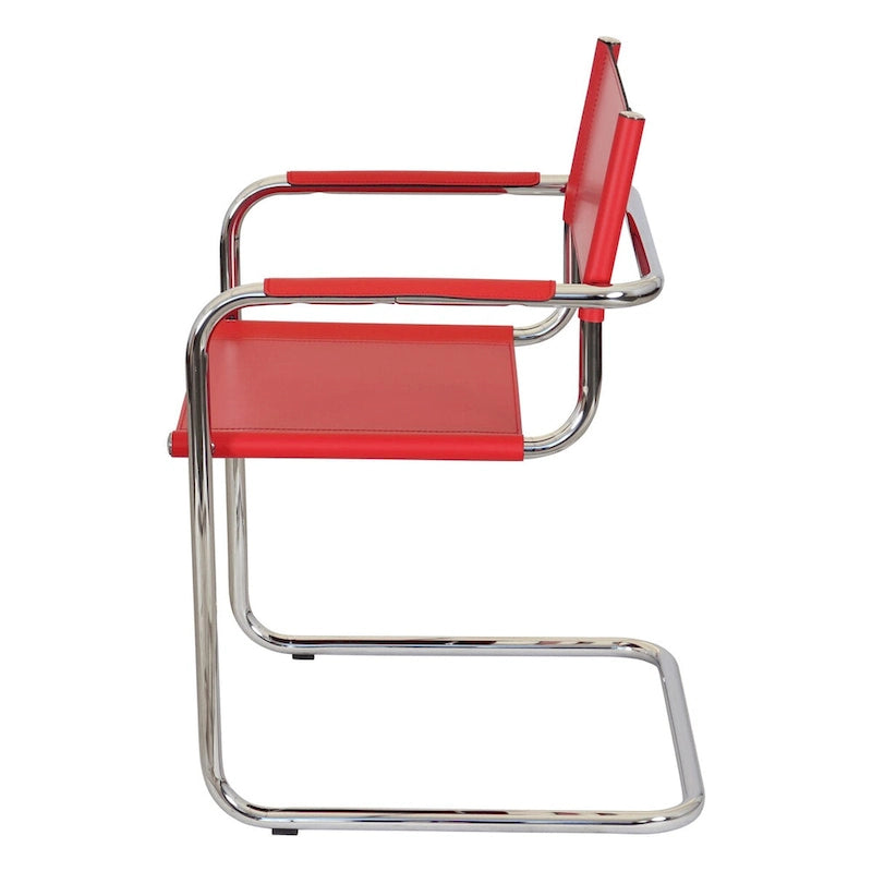 Poltrona a sbalzo Breuer Chair Company Mart Stam con telaio cromato (vari colori in pelle rigenerata)