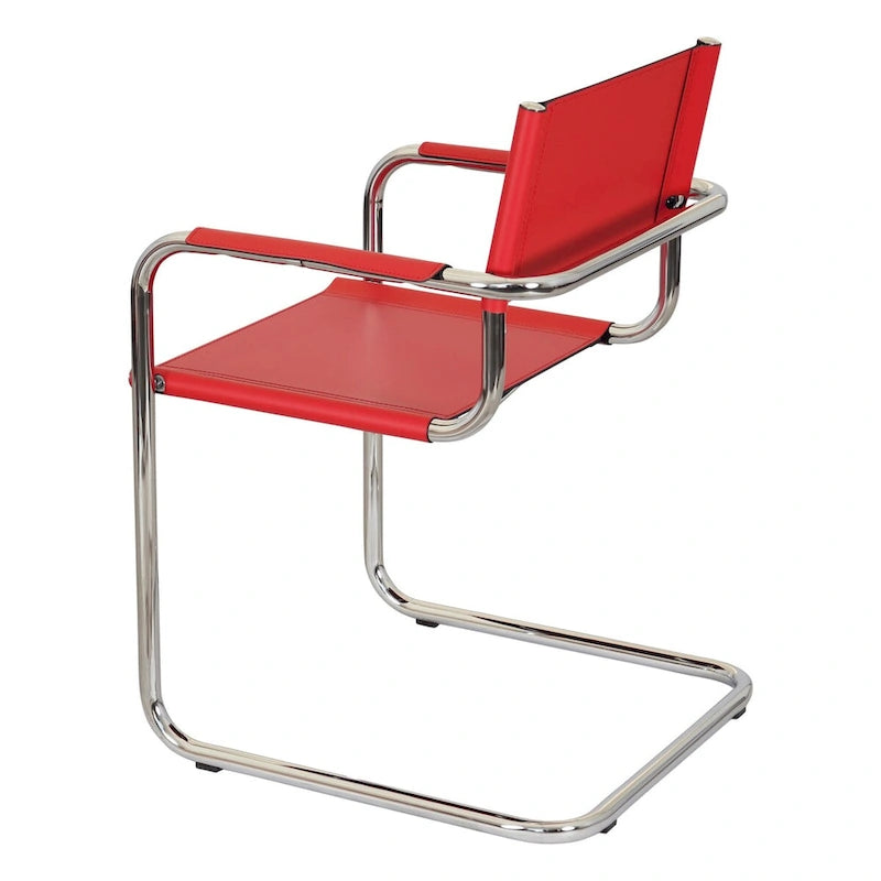 Poltrona a sbalzo Breuer Chair Company Mart Stam con telaio cromato (vari colori in pelle rigenerata)