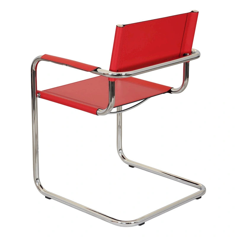 Poltrona a sbalzo Breuer Chair Company Mart Stam con telaio cromato (vari colori in pelle rigenerata)