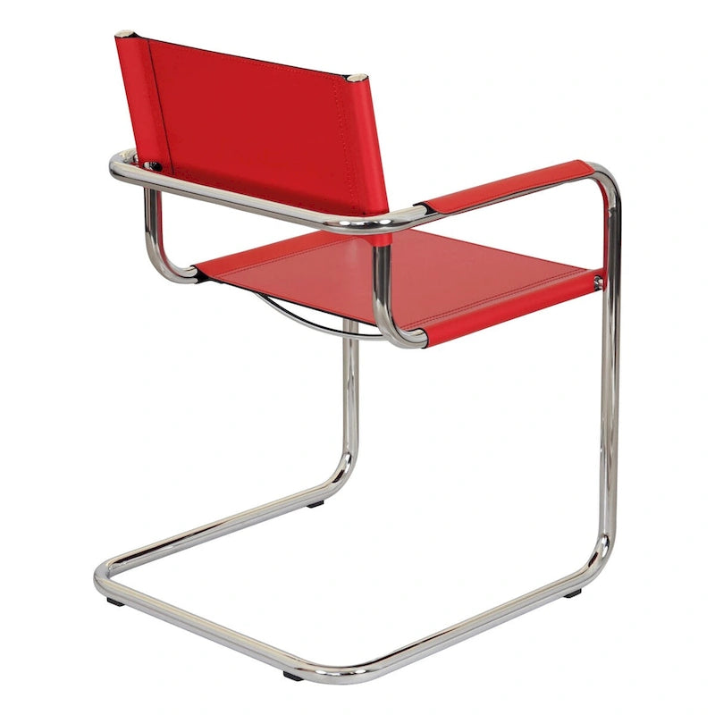 Poltrona a sbalzo Breuer Chair Company Mart Stam con telaio cromato (vari colori in pelle rigenerata)