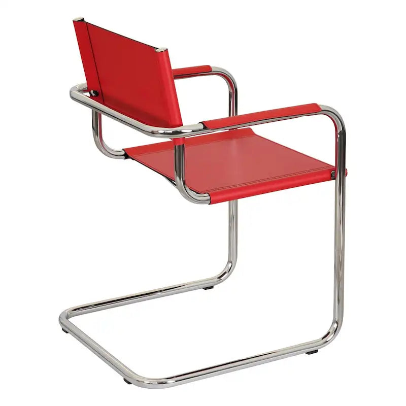 Poltrona a sbalzo Breuer Chair Company Mart Stam con telaio cromato (vari colori in pelle rigenerata)