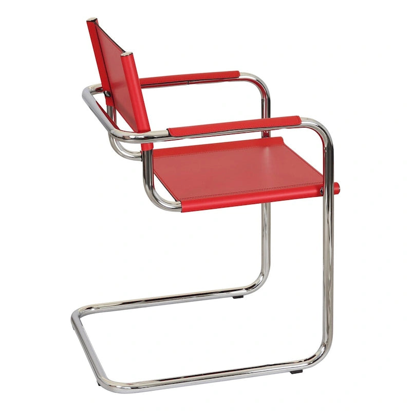Poltrona a sbalzo Breuer Chair Company Mart Stam con telaio cromato (vari colori in pelle rigenerata)