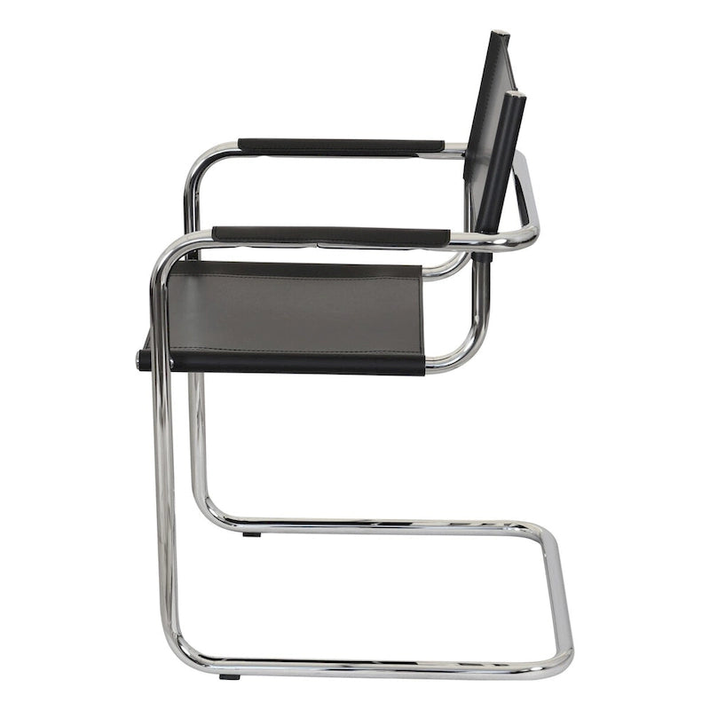 Poltrona a sbalzo Breuer Chair Company Mart Stam con telaio cromato (vari colori in pelle rigenerata)