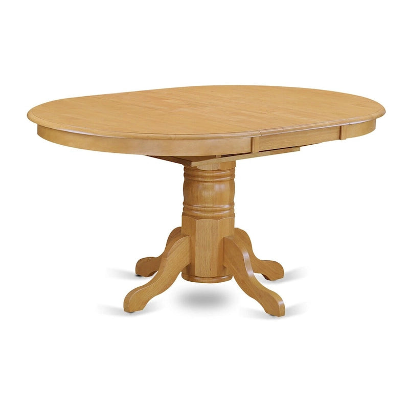 East West Furniture 7 Piece Dining Table Set Consist of an Oval Kitchen Table with Butterfly Leaf and 6 Dining Chairs, Oak
