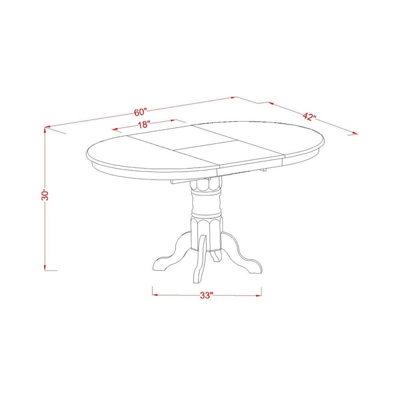 East West Furniture 7 Piece Dining Table Set Consist of an Oval Kitchen Table with Butterfly Leaf and 6 Dining Chairs, Oak