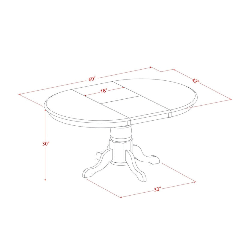 East West Furniture 7 Piece Dining Table Set Consist of an Oval Kitchen Table with Butterfly Leaf and 6 Dining Chairs, Oak