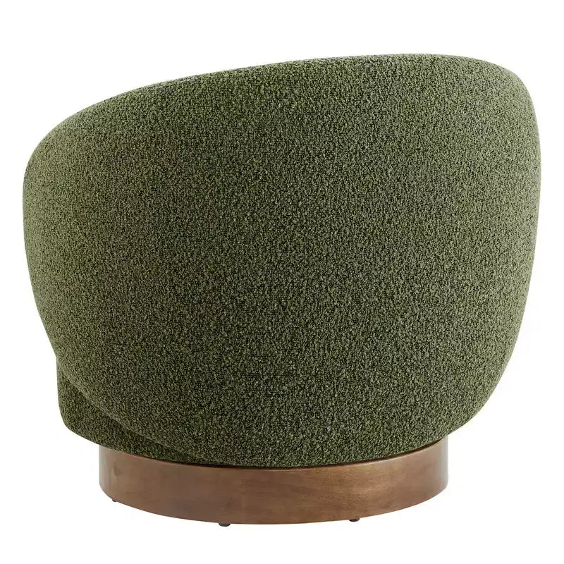 Poltrona a botte girevole imbottita Spruce&Spring con base in legno