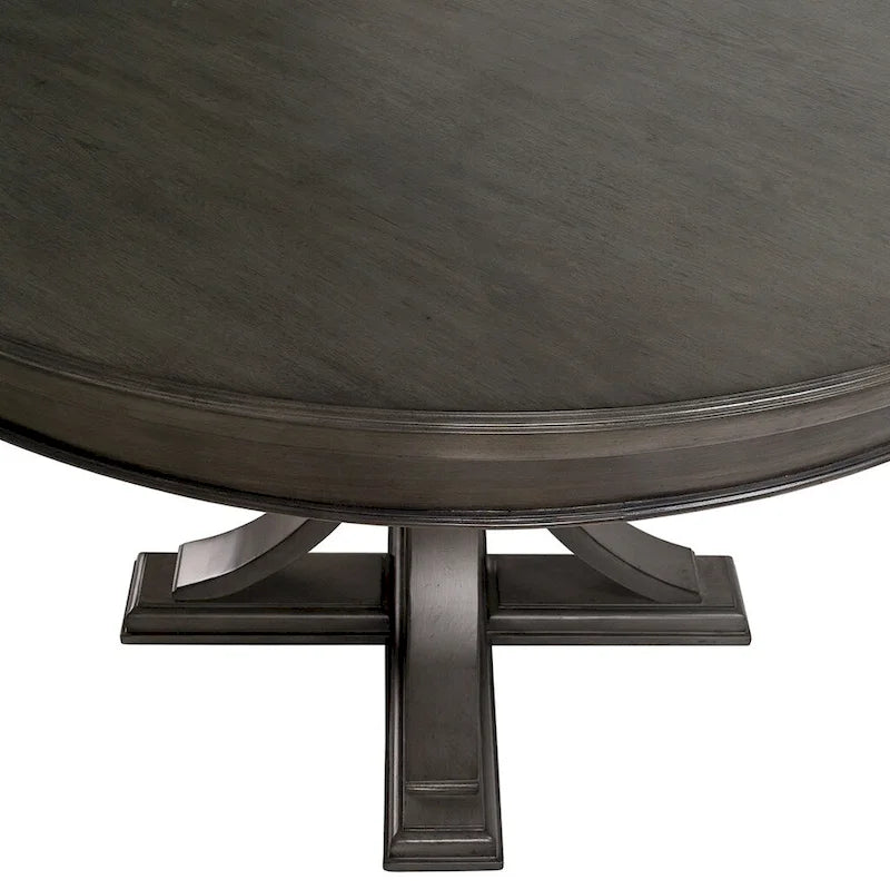 Tavolo da pranzo rotondo 44, Finitura in legno massello Design classico, sedie escluse
