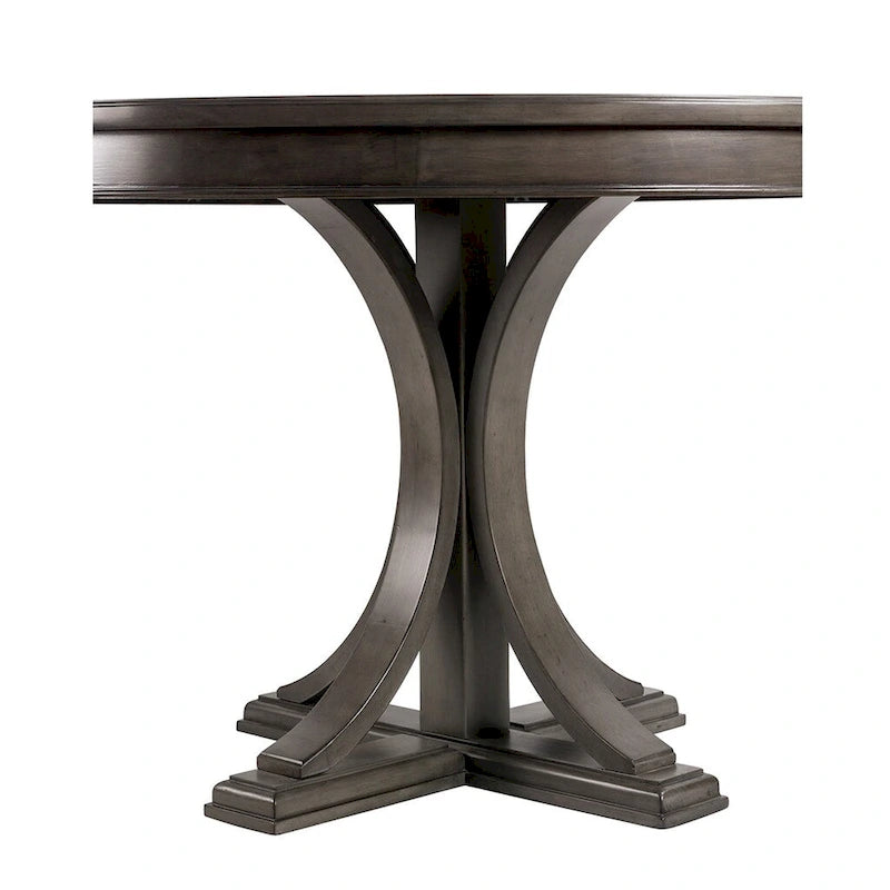 Tavolo da pranzo rotondo 44, Finitura in legno massello Design classico, sedie escluse