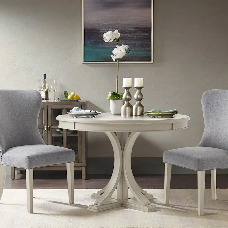 Tavolo da pranzo rotondo 44, Finitura in legno massello Design classico, sedie escluse