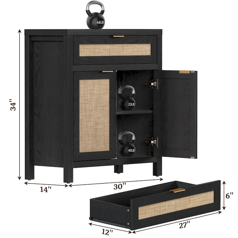 SICOTAS Credenza da Buffet Rustica da 2 con Cassetto - N/A