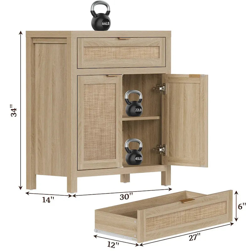 SICOTAS Credenza da Buffet Rustica da 2 con Cassetto - N/A