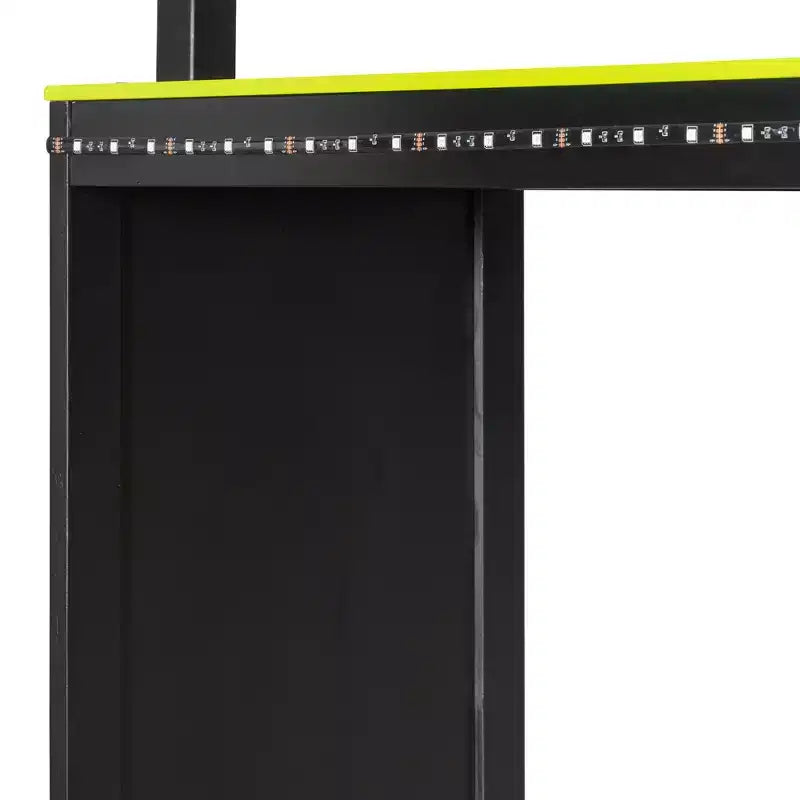 Letto a soppalco a L da gaming con scrivanie, letti a soppalco doppi con luci LED, porte USB, scaffali portaoggetti, letto a soppalco ad angolo in legno per 2
