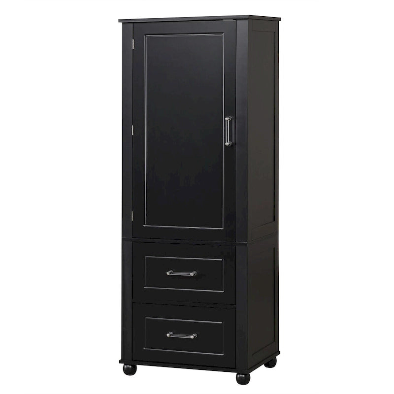 Freestanding Tall Bathroom Storage Cabinet with Door, 2 Drawers and Adjustable Shelf