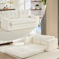 Mjkone Divano letto futon convertibile 2 in 1 da 180 cm, in tessuto a coste, pieghevole, con bottoni trapuntati, divanetto salvaspazio