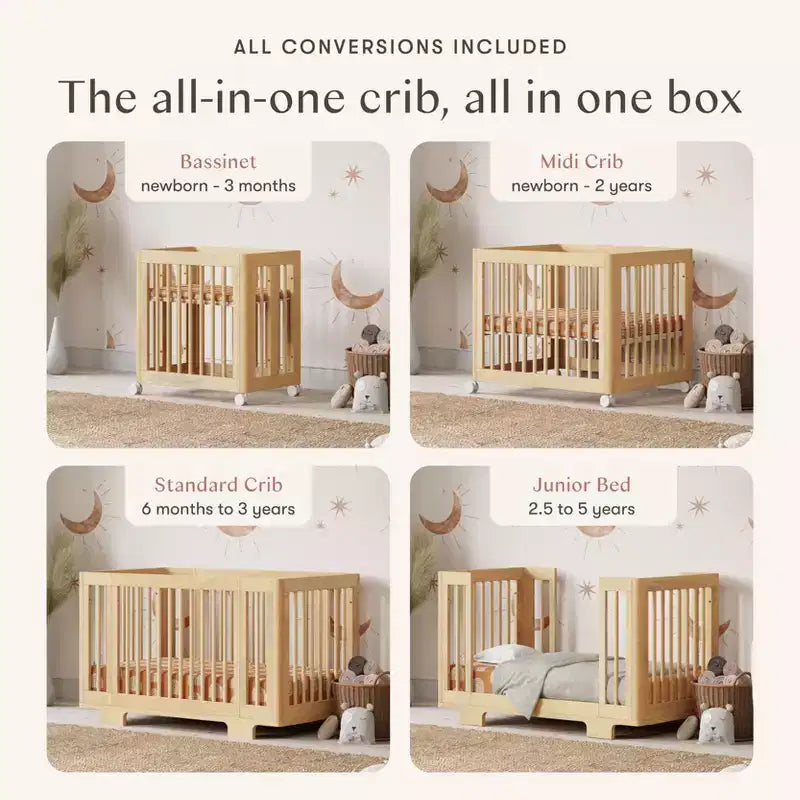 Culla convertibile Babyletto Yuzu 8-in-1 con kit di conversione per tutte le fasi