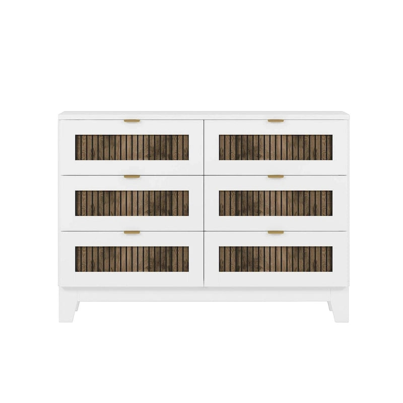 Set 4 pezzi per camera da letto: letto a piattaforma stile rustico, comodino e cassettiera con maniglie in metallo